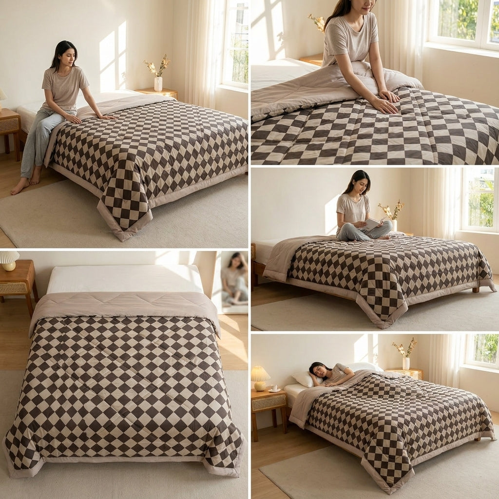 ✨ Check Mate AC Comforter – Ultra Soft King Size Comfort ✨