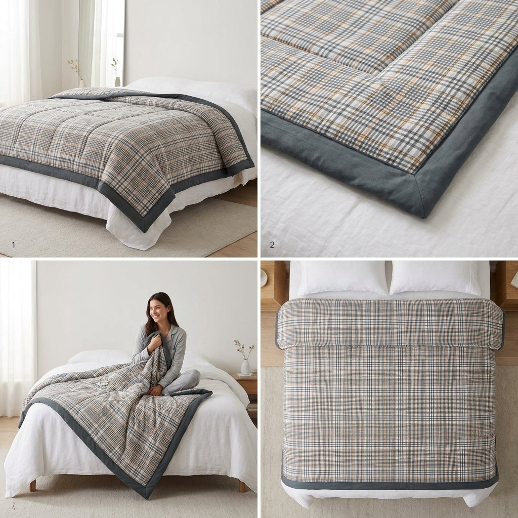 ✨ Check Mate AC Comforter – Ultra Soft King Size Comfort ✨