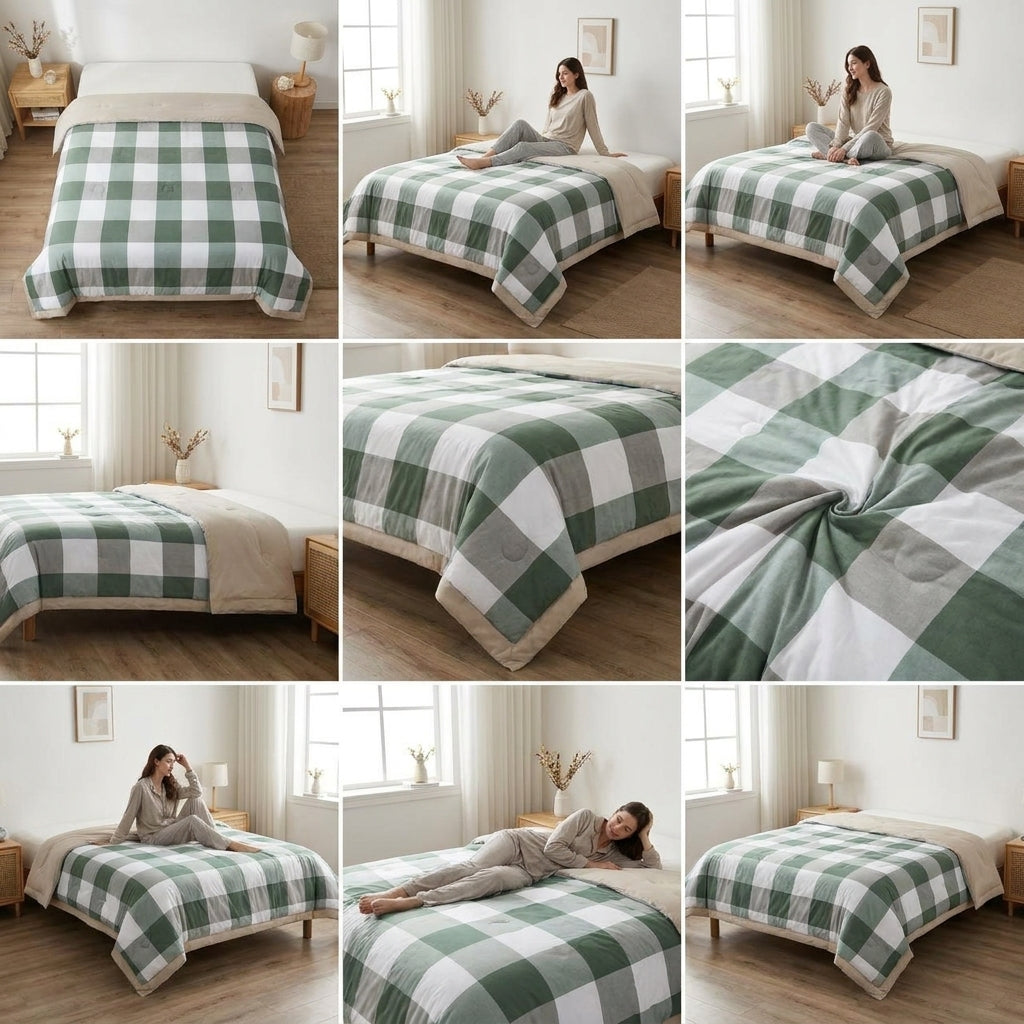 ✨ Check Mate AC Comforter – Ultra Soft King Size Comfort ✨