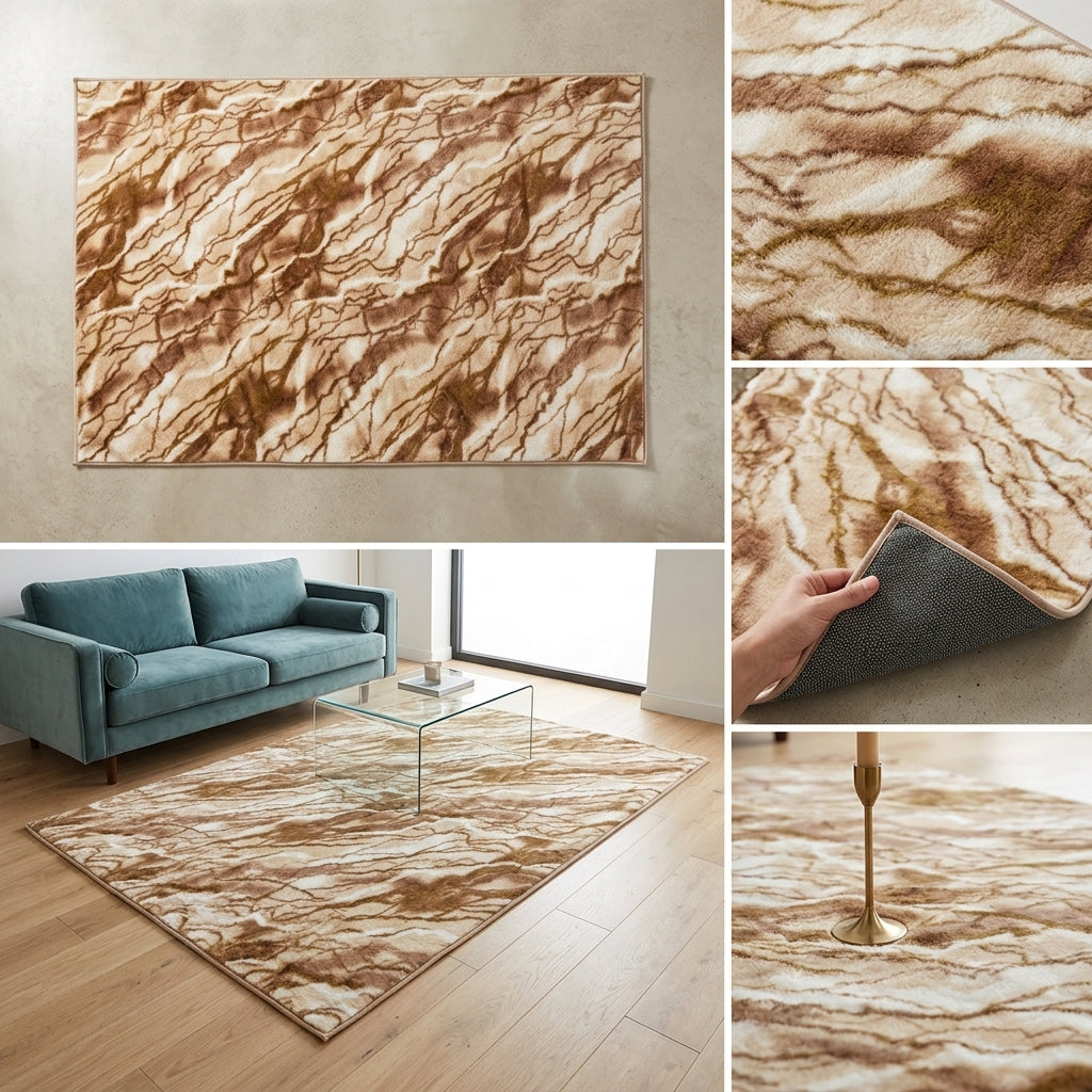 Marble Design Soft Carpet 6 x 4 Feet