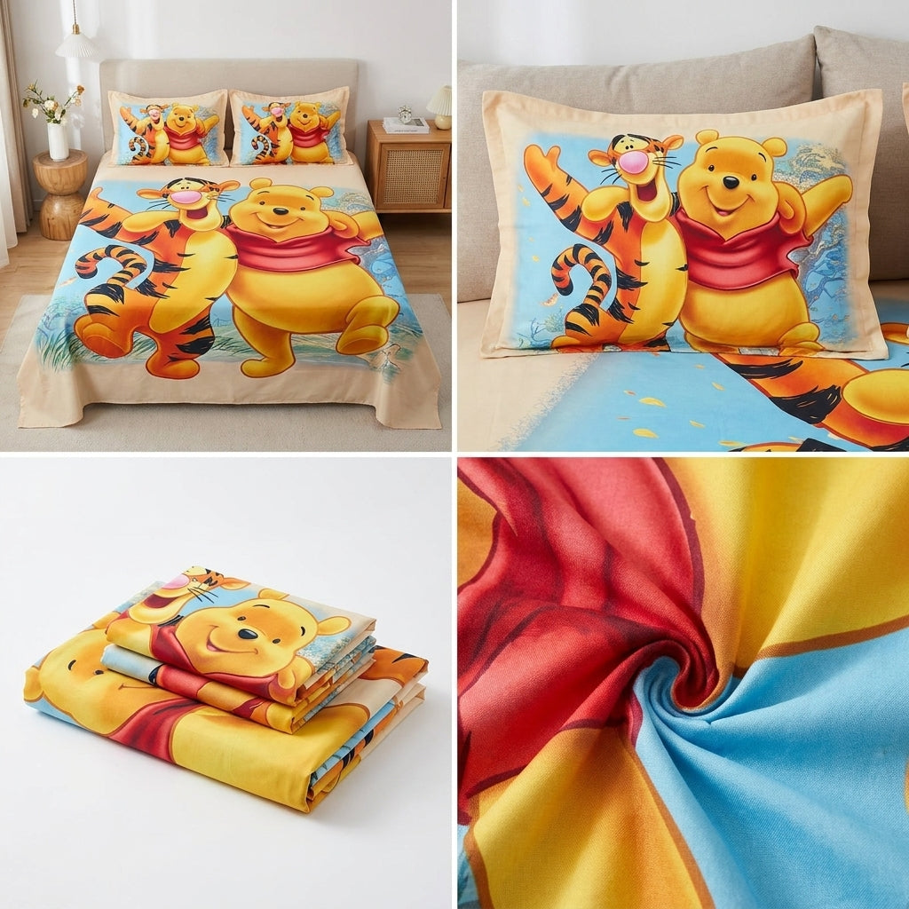 Kids Digital Printed Bedsheet Set – King Size (108 x 108 Inches)