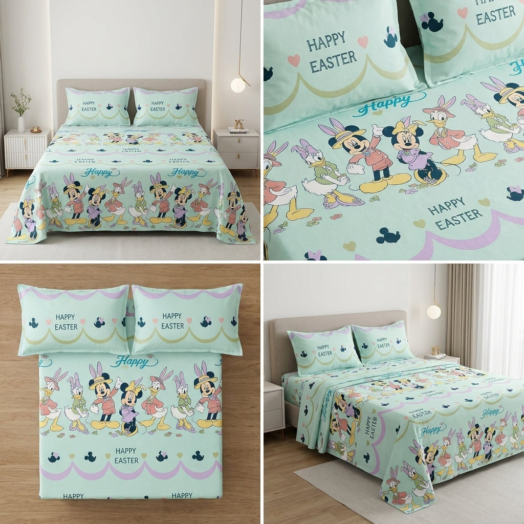 Kids Digital Printed Bedsheet Set – King Size (108 x 108 Inches)