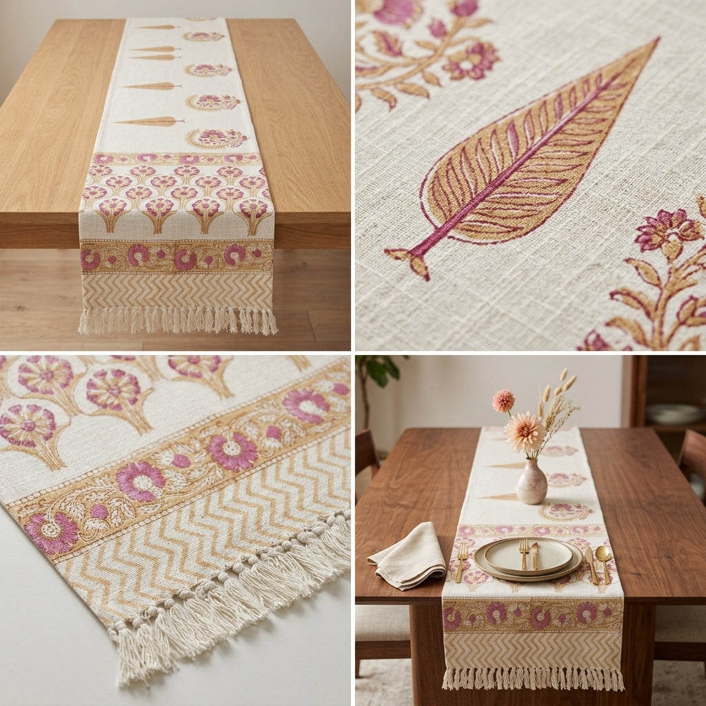 Jute Table Runner with Tassels – 16 × 72 Inches