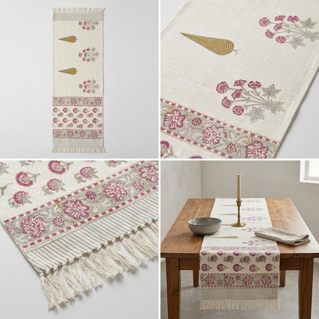 Jute Table Runner with Tassels – 16 × 72 Inches