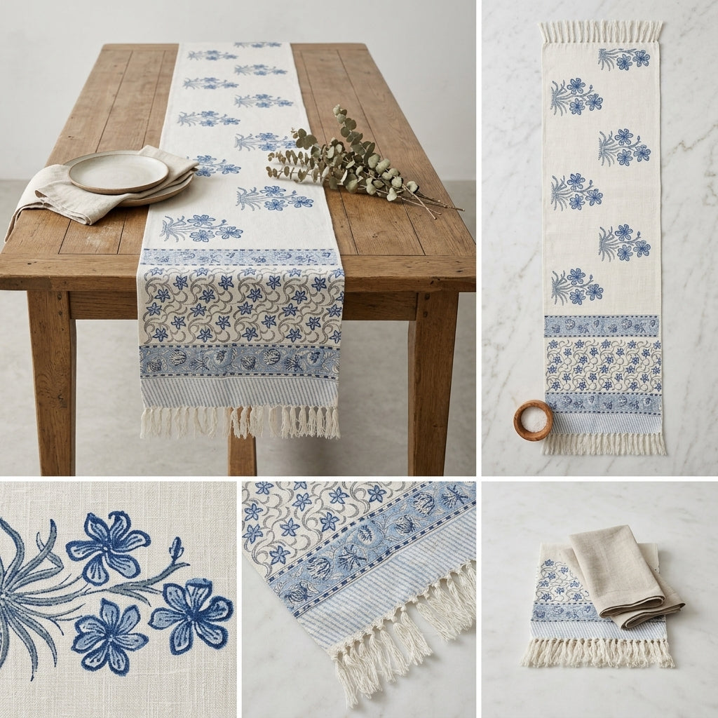 Jute Table Runner with Tassels – 16 × 72 Inches