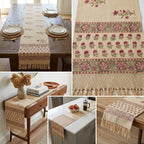 Jute Table Runner with Tassels – 16 × 72 Inches