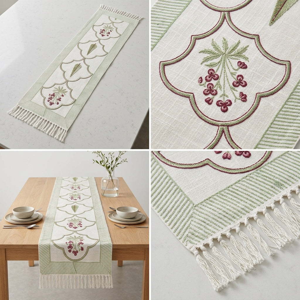 Jute Table Runner with Tassels – 16 × 72 Inches
