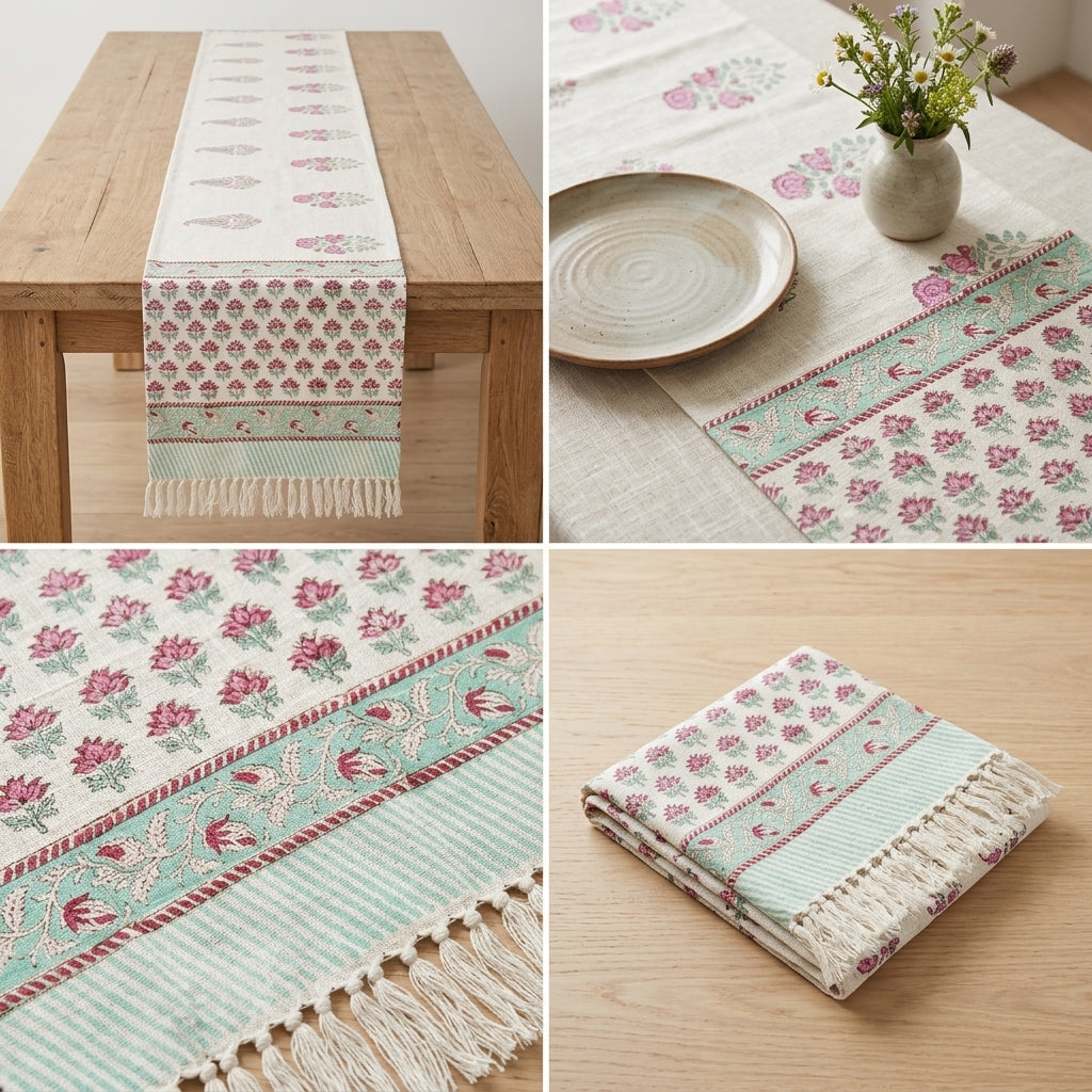 Jute Table Runner with Tassels – 16 × 72 Inches