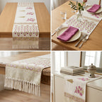 Jute Table Runner with Tassels – 16 × 72 Inches