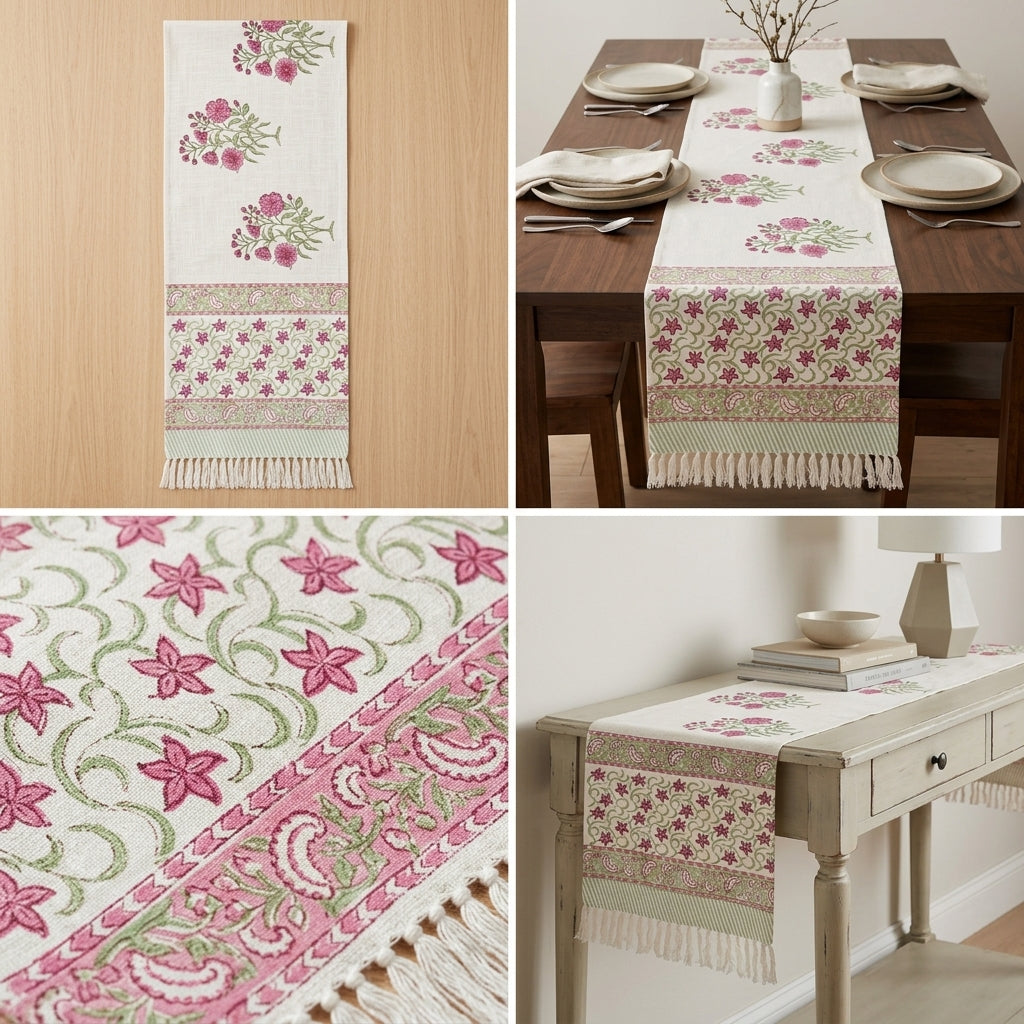 Jute Table Runner with Tassels – 16 × 72 Inches