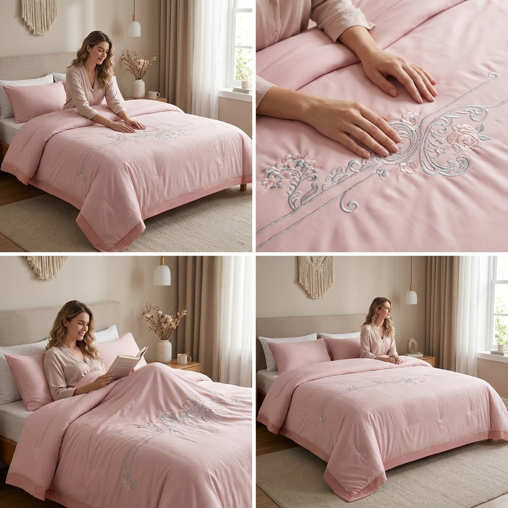 Jasmine Embroidery Reversible AC Comforter – Double Bed Product Code :- 55B2250KEH