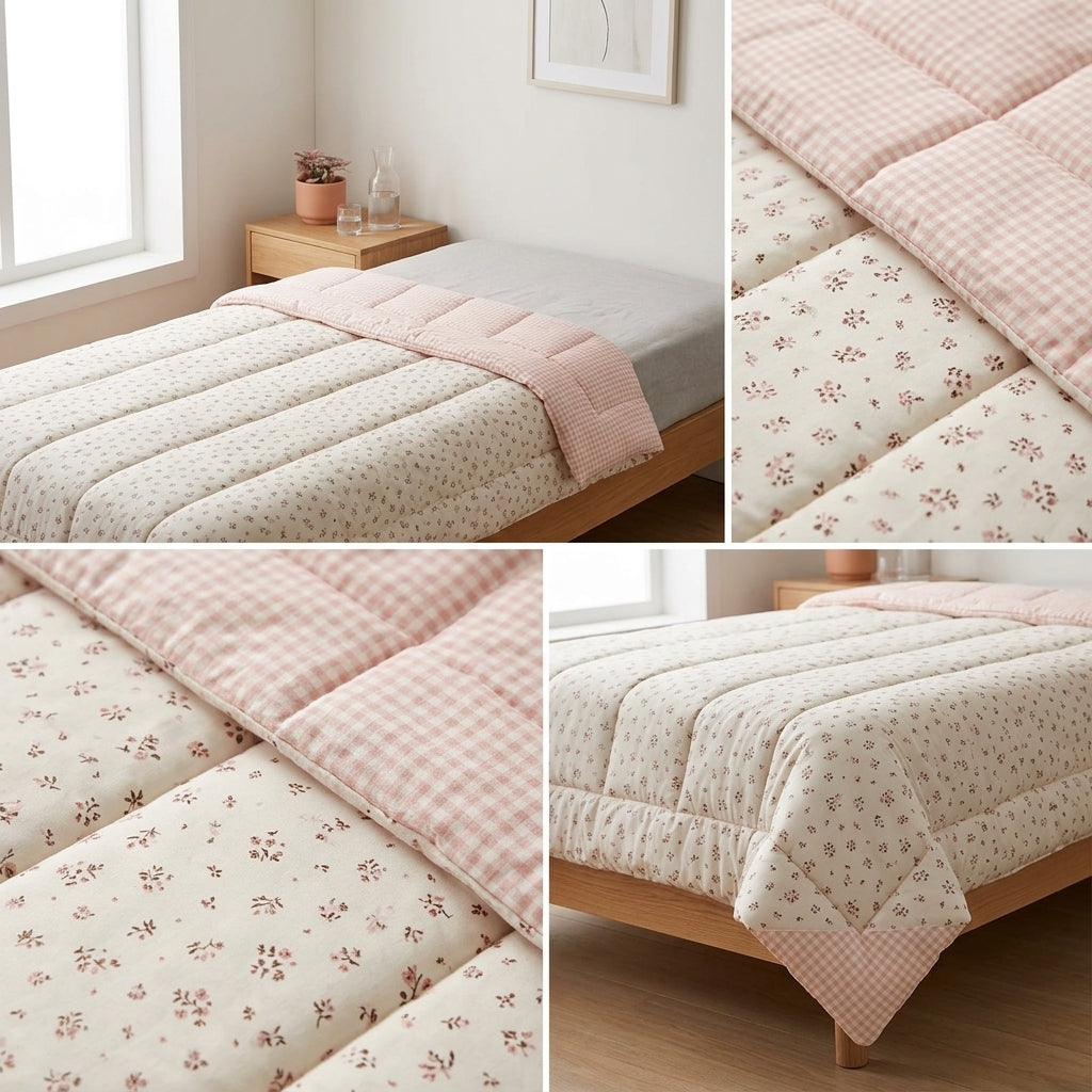 Reversible Comforter – Set Of 2 Single Bed Size (160 × 220 cm) 🌿