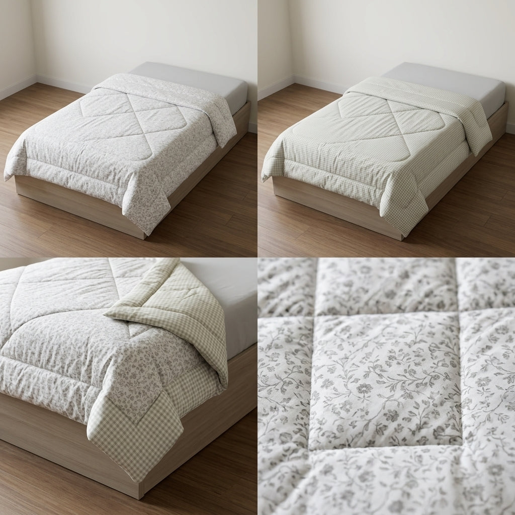 Reversible Comforter – Set Of 2 Single Bed Size (160 × 220 cm) 🌿