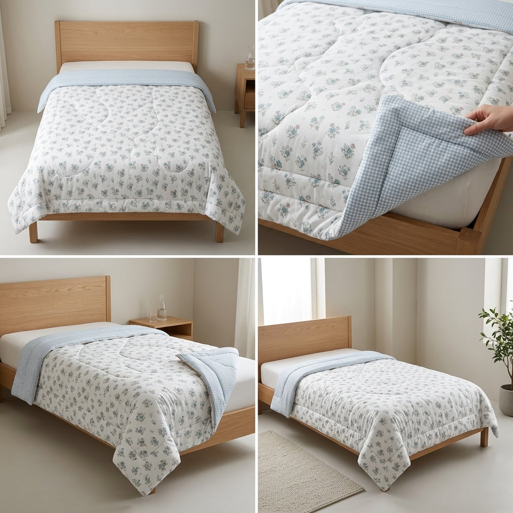 Reversible Comforter – Set Of 2 Single Bed Size (160 × 220 cm) 🌿 Product Code:- 55B198KEH