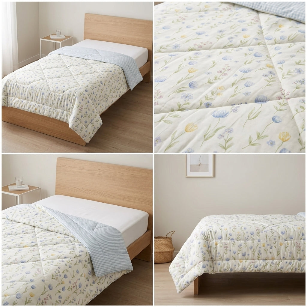 Reversible Comforter – Set Of 2 Single Bed Size (160 × 220 cm) 🌿