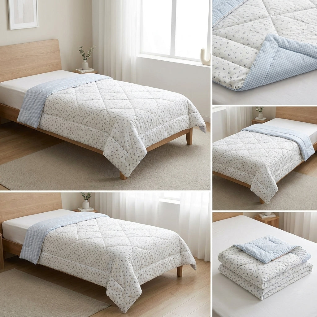Reversible Comforter – Set Of 2 Single Bed Size (160 × 220 cm) 🌿