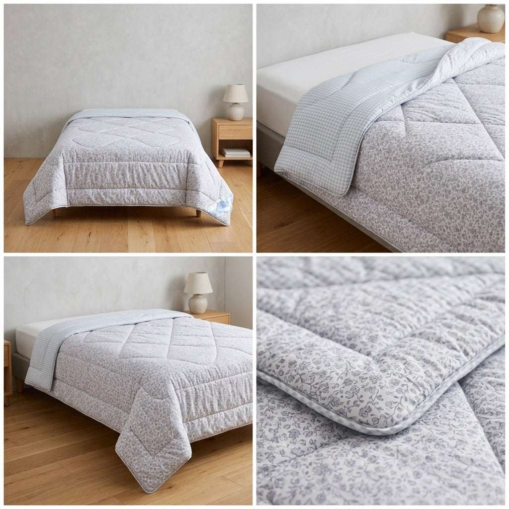Reversible Comforter – Set Of 2 Single Bed Size (160 × 220 cm) 🌿