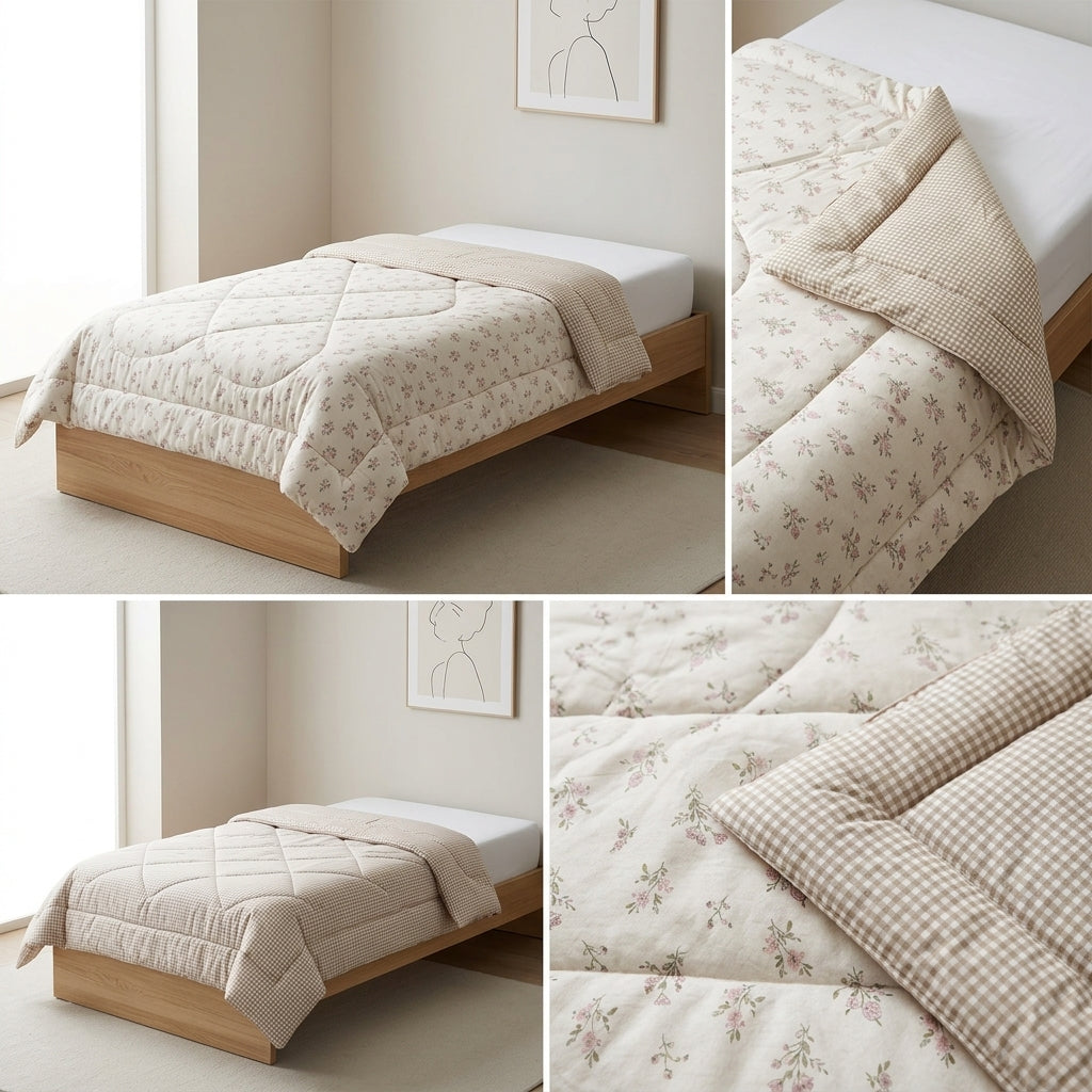 Reversible Comforter – Set Of 2 Single Bed Size (160 × 220 cm) 🌿