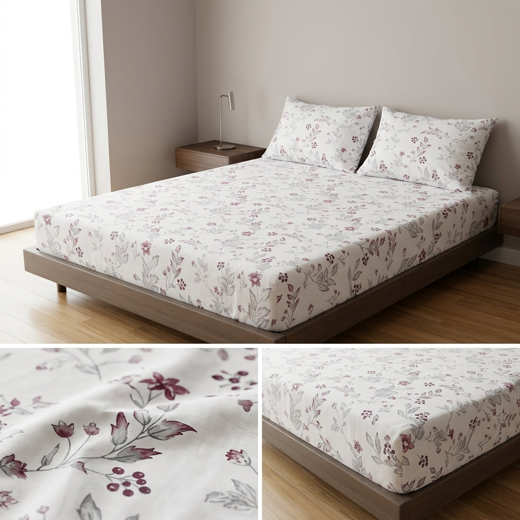 Classical Design Elastic/Fitted Bedsheets Pure Mulmul Cotton 108 BY 108 Inch Product Code :- 55B135RKEH