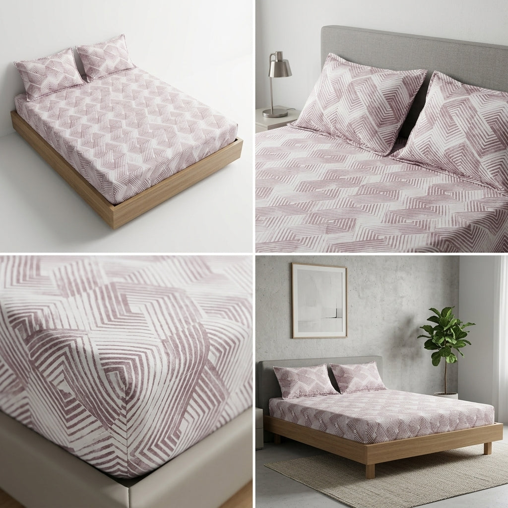 Classical Design Elastic/Fitted Bedsheets Pure Mulmul Cotton 108 BY 108 Inch Product Code :- 55B135RKEH