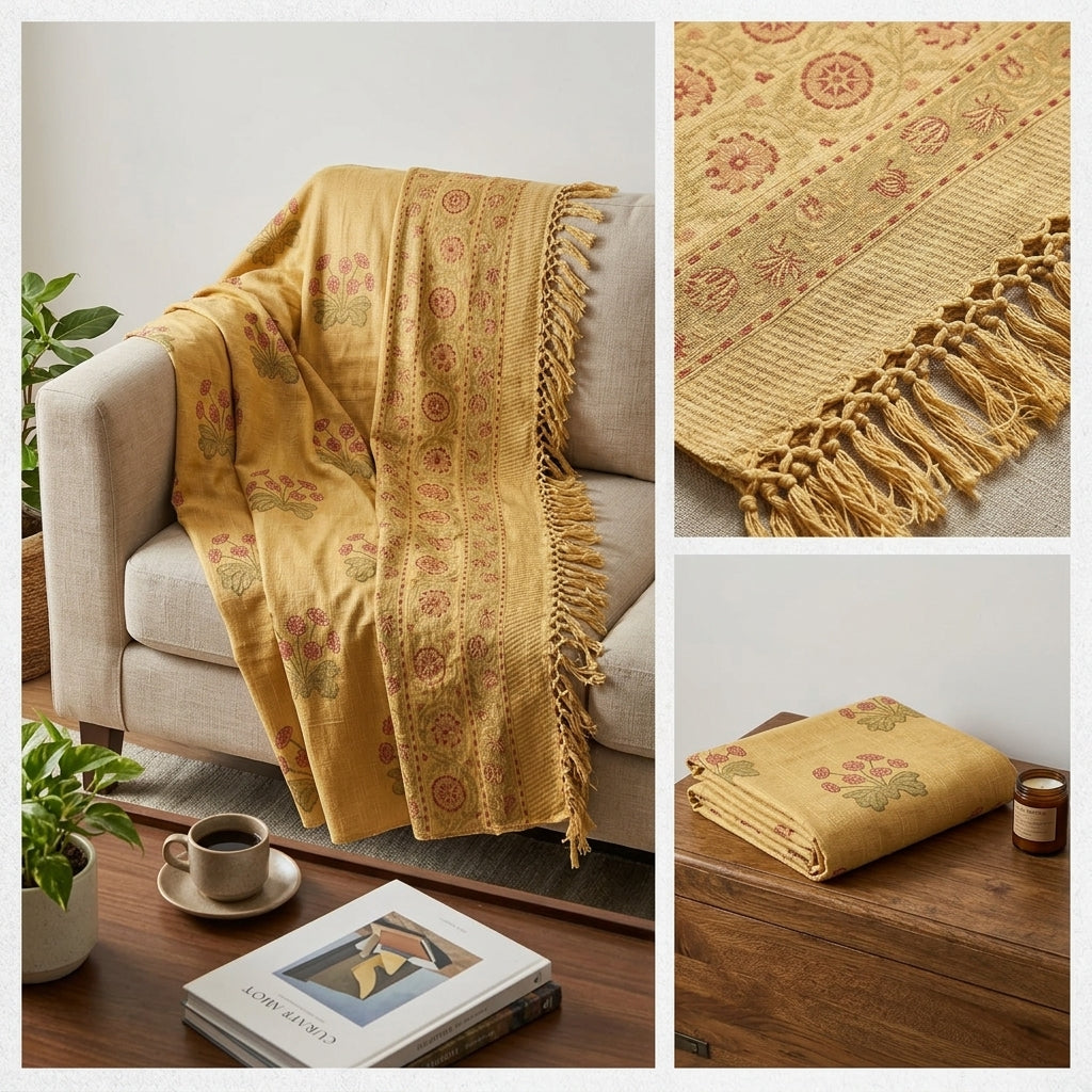 ✨ Khadi Sofa Throw – Handcrafted Elegance for Your Living Space ✨