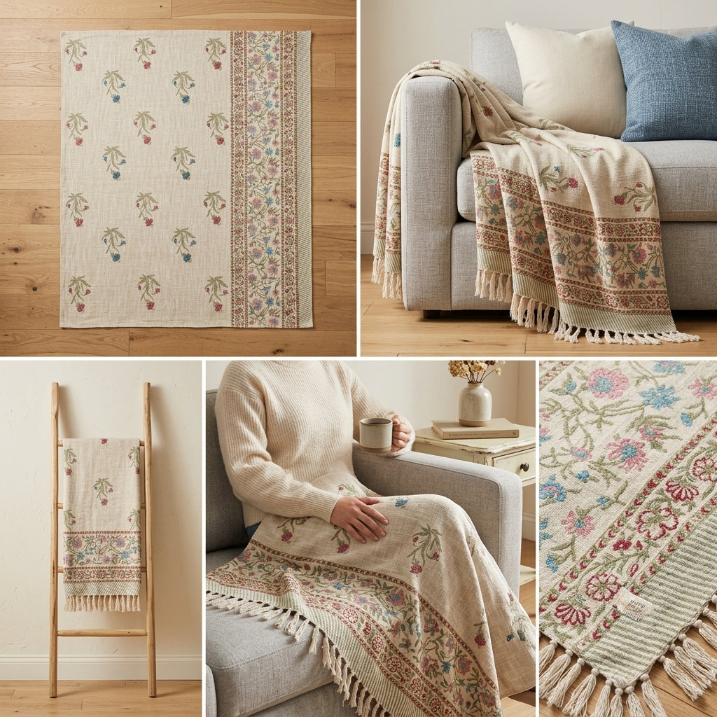 ✨ Khadi Sofa Throw – Handcrafted Elegance for Your Living Space ✨