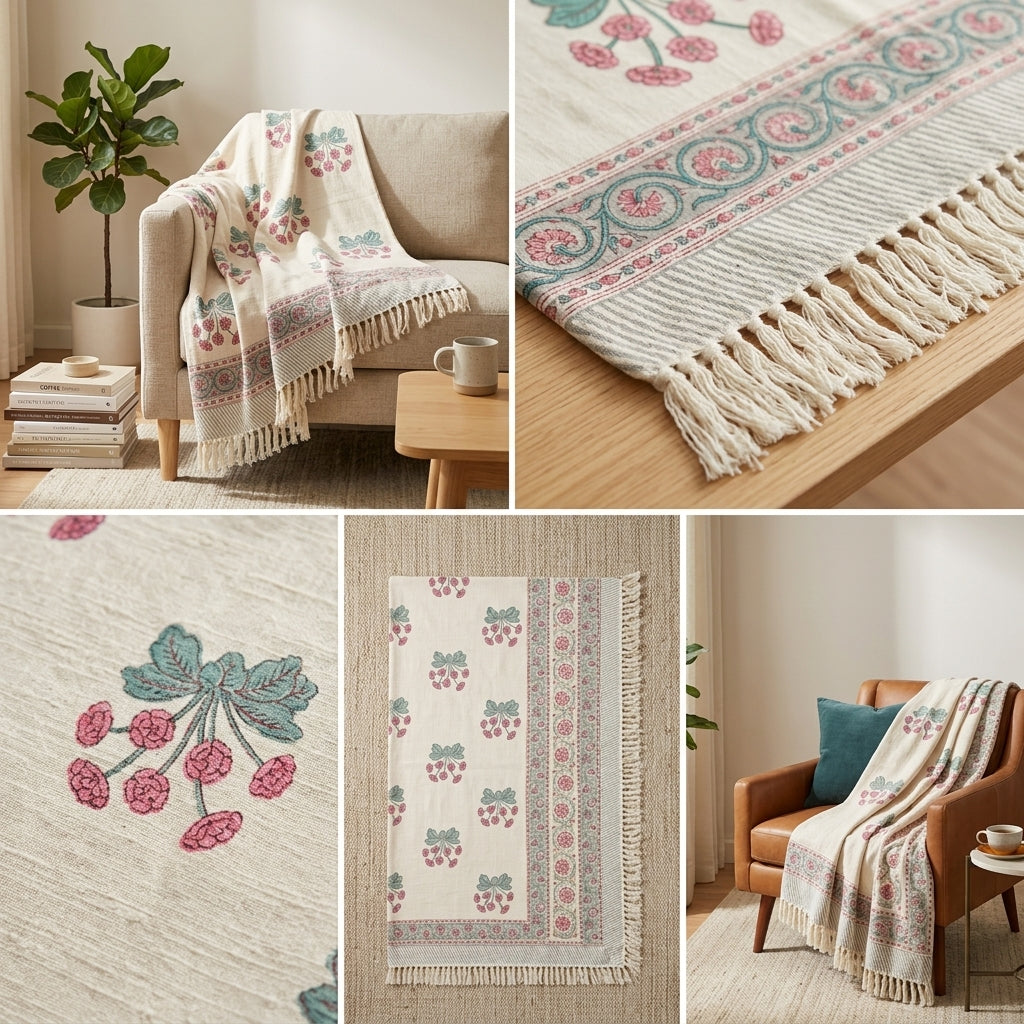 ✨ Khadi Sofa Throw – Handcrafted Elegance for Your Living Space ✨