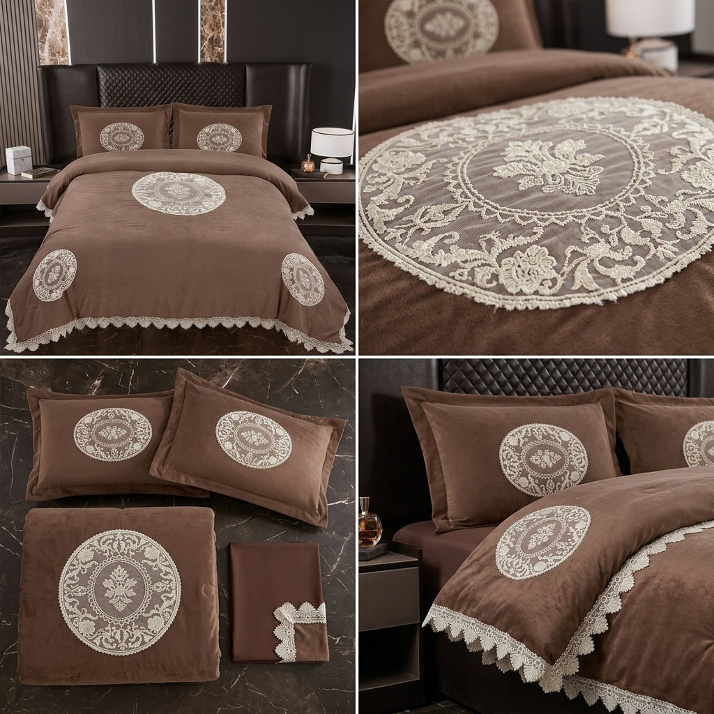 Luxury 4 Pcs Premium Rib Cotton Comforter Set