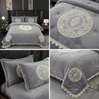 Luxury 4 Pcs Premium Rib Cotton Comforter Set