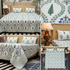 Quilted Reversible Bedcover – Pure Mulmul Cotton