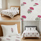 Motif Muslin Quilted Bedcover – King Size Luxury