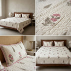 Quilted Reversible Bedcover – Pure Mulmul Cotton