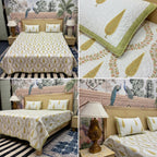 Quilted Reversible Bedcover – Pure Mulmul Cotton