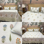 Quilted Reversible Bedcover – Pure Mulmul Cotton