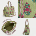 Quilted Cotton Tote Bag – Stylish, Spacious & Everyday Ready