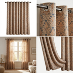 9 Feet Printed Jute Curtain