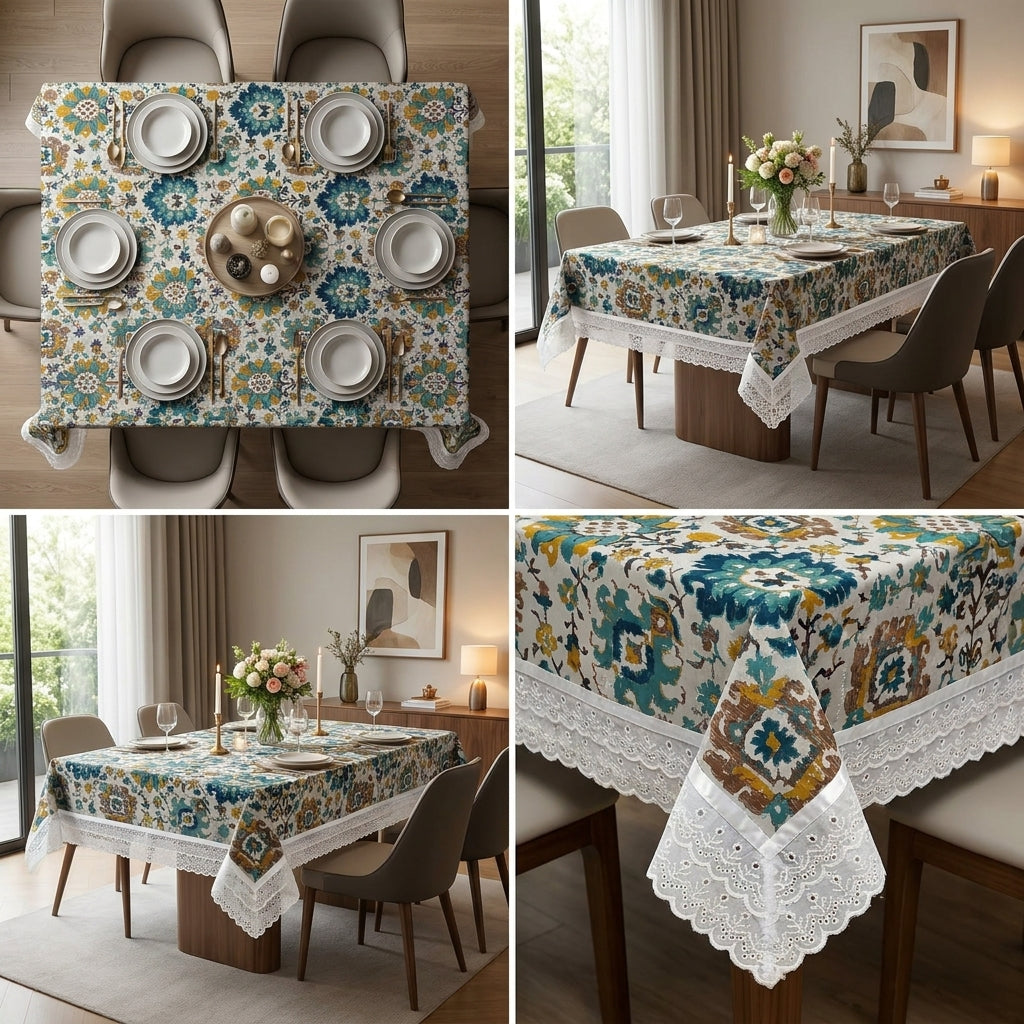 Lace Dining Table Cover – 4 Seater Product Code:- 55B58RKEH
