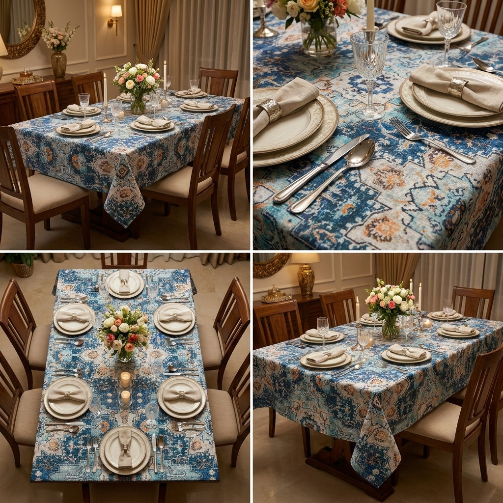 Cotton Dining Table Cover – 6 Seater