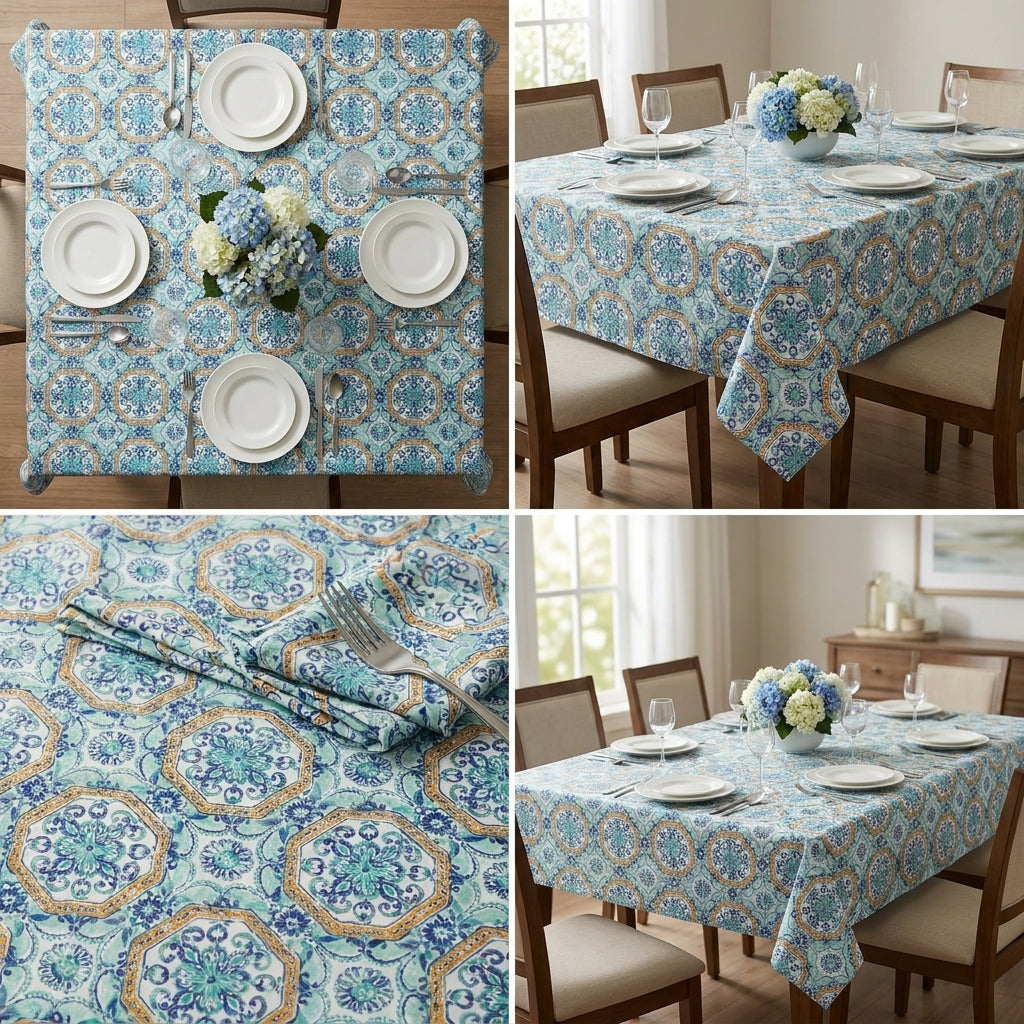 Cotton Dining Table Cover – 6 Seater
