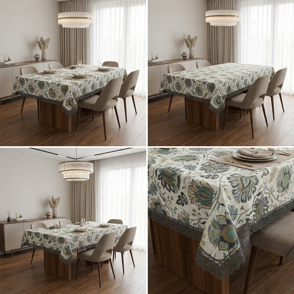 Lace Dining Table Cover – 6 Seater