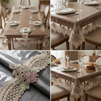 Transparent French Lace Dining 4 Seater Table Cover – Premium Quality