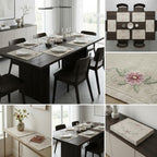 Luxury Embroidered Linen Table Mats – Set of 6