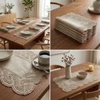Luxury Embroidered Linen Table Mats – Set of 6 Product Code:- 55B100RKEH