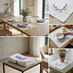 Luxury Embroidered Floral Table Mats – Set of 6