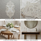 Luxury Floral Lace Turkish Table Runner (30 x 16 Inches)