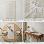 Luxury Floral Lace Turkish Table Runner (30 x 16 Inches)