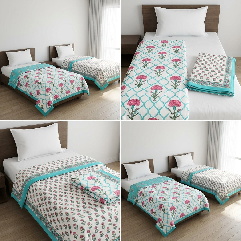 Pure Muslin Single Bed Dohar – Pack of 2