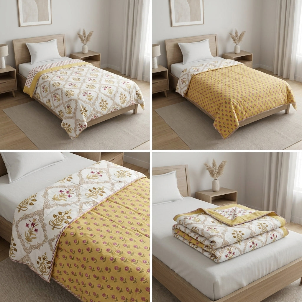 Pure Muslin Single Bed Dohar – Pack of 2