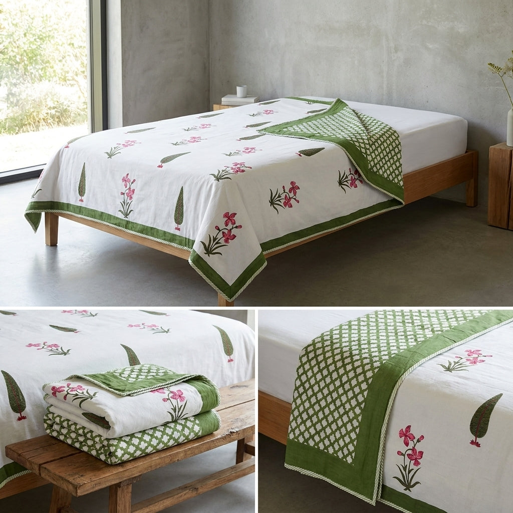 Pure Muslin Single Bed Dohar – Pack of 2
