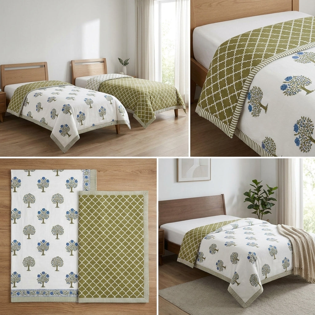 Pure Muslin Single Bed Dohar – Pack of 2
